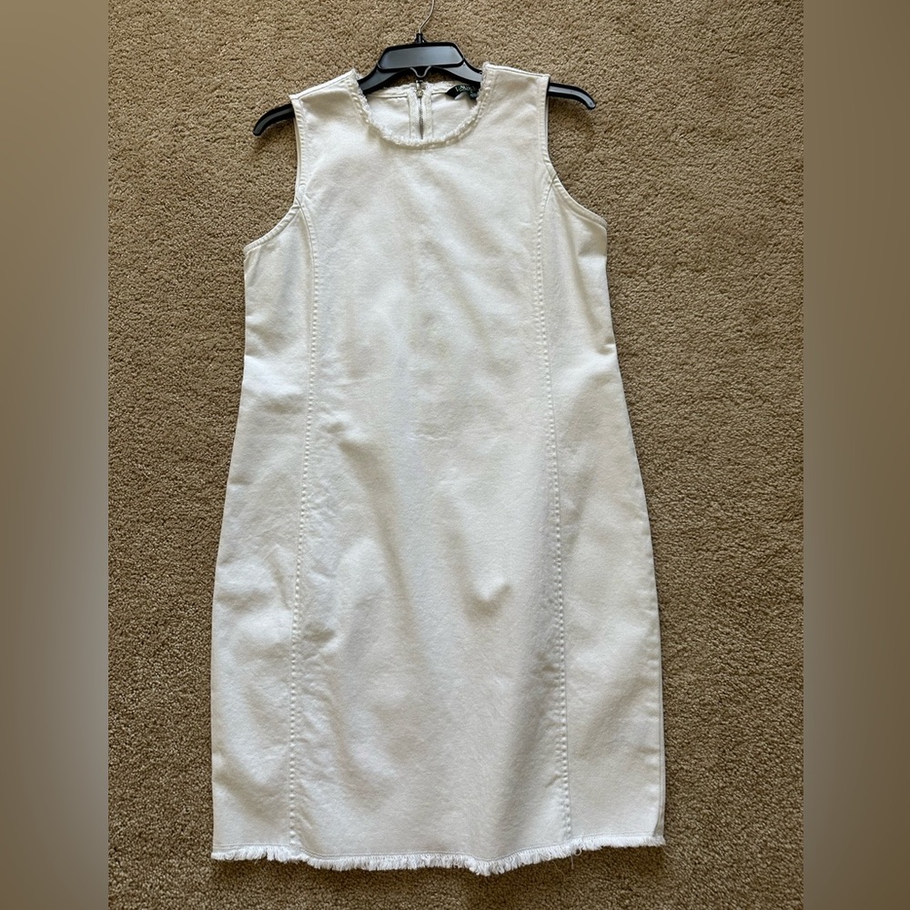 Ralph Lauren white denim frayed dress size 6